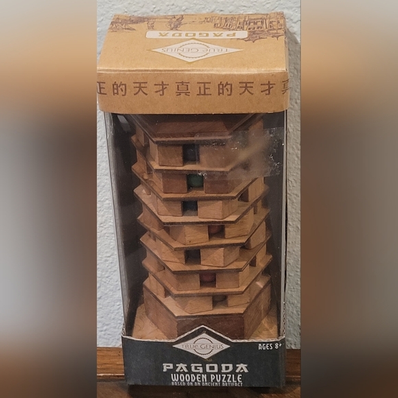 Wooden Tower Puzzle with Colored Beads - Picture 5 of 5